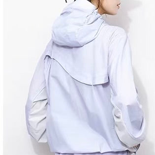 バックアシンメトリーデザイン フード付ジャケット（4Colors）260548