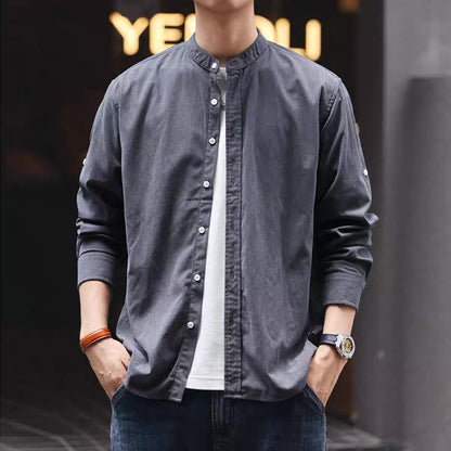 ロールアップ可能 ノーカラーシャツ（5Colors）250896