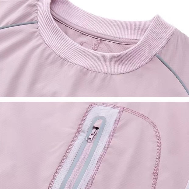裾ドローコード 胸ポケット付 スポーツTシャツ（2Colors）260441