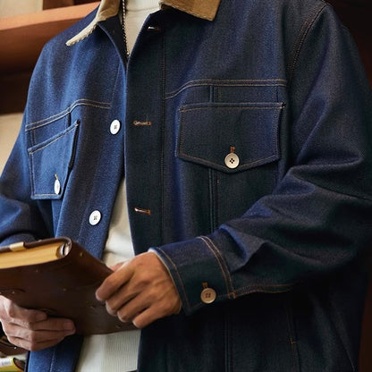 コーデュロイ襟 オーバーサイズ デニムジャケット（1Color）250997