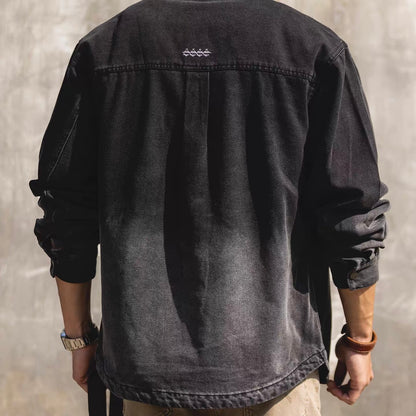 エスニック柄 グラデーション デニムシャツ（1Color）260211