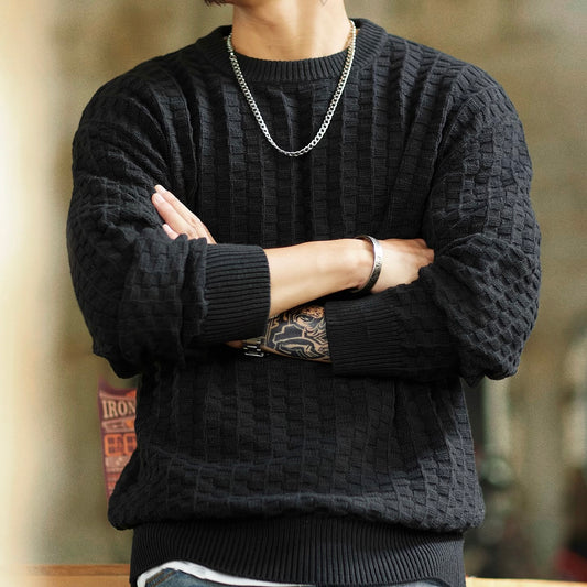 テクスチャー チェック編みセーター（2Colors）250971