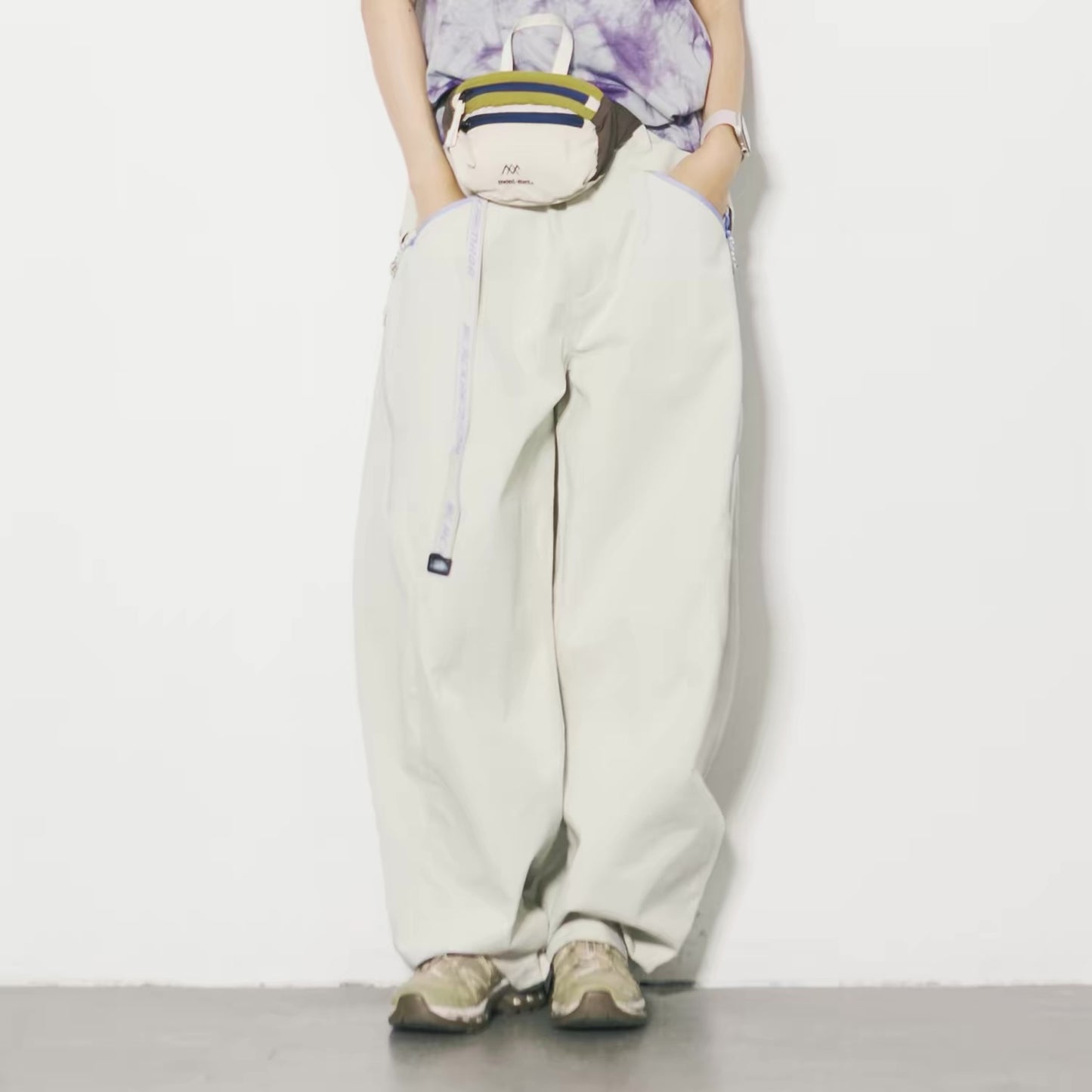 ロングベルト付 パラシュートパンツ（5Colors）260393