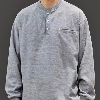 ワッフル ヘンリーネックプルオーバー（3Colors）250707
