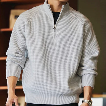 ヘビーウェイト ハーフジップ ニットプルオーバー（2Colors）250975