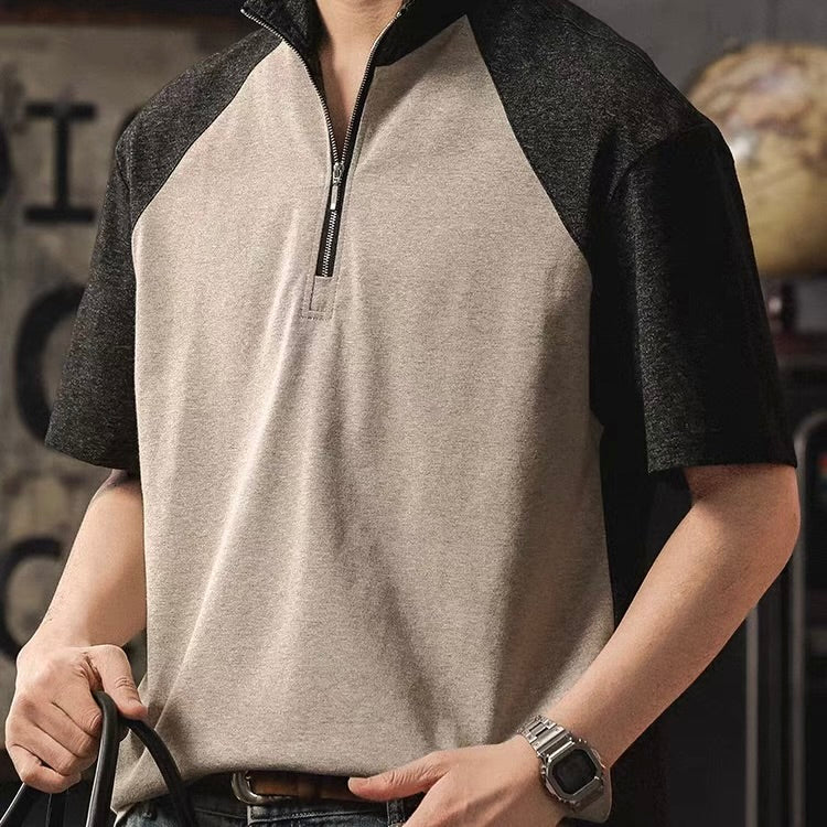 スタンドネック バイカラー Tシャツ（3Colors）260203