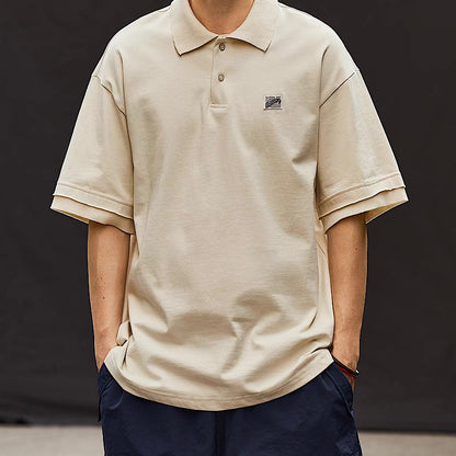 レトロ フェイクレイヤード ポロシャツ（2Colors）250387