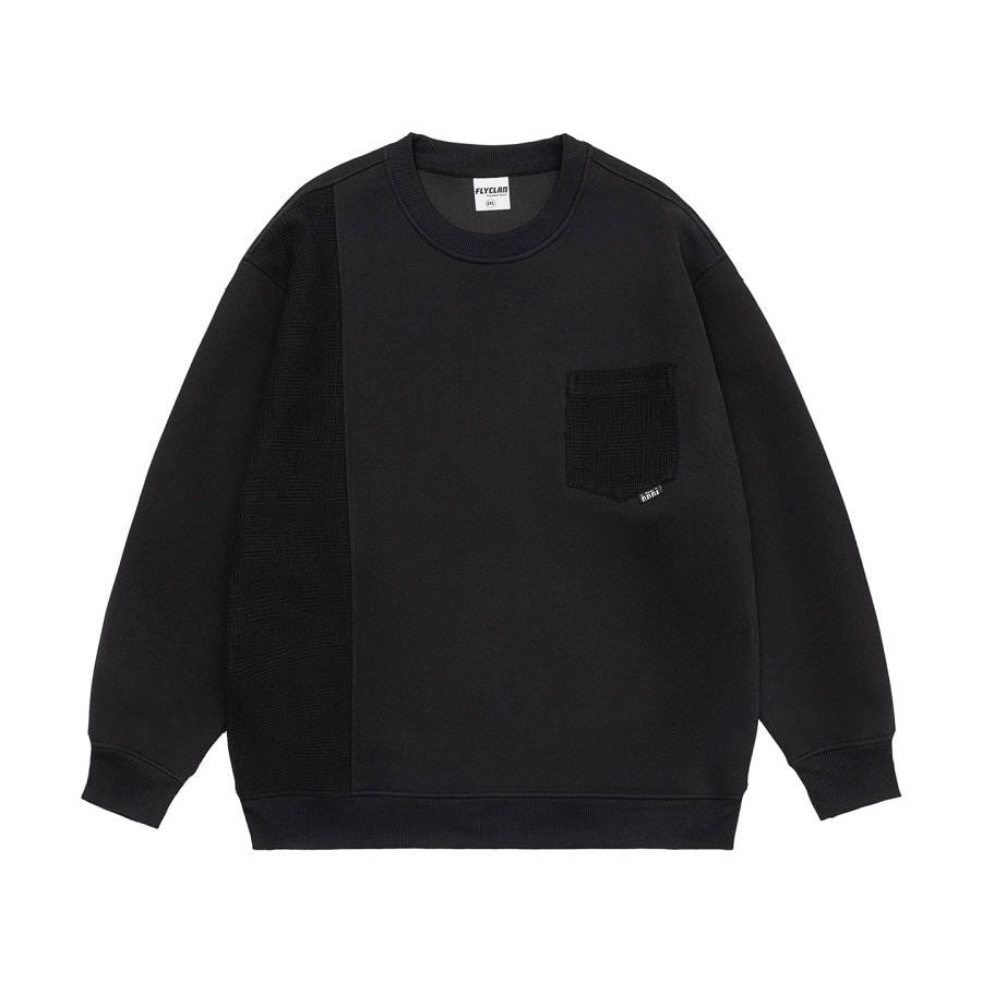 アシンメトリー シンプル スウェットプルオーバー（3Colors）250818