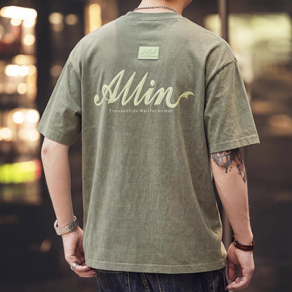 ダメージ ウォッシュ加工 プリントTシャツ（5Colors）260520