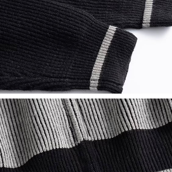 ストライプ スタンドカラー ニットプルオーバー（1Color）250982