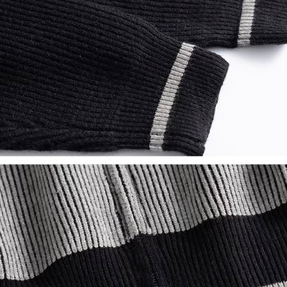 ストライプ スタンドカラー ニットプルオーバー（1Color）250982