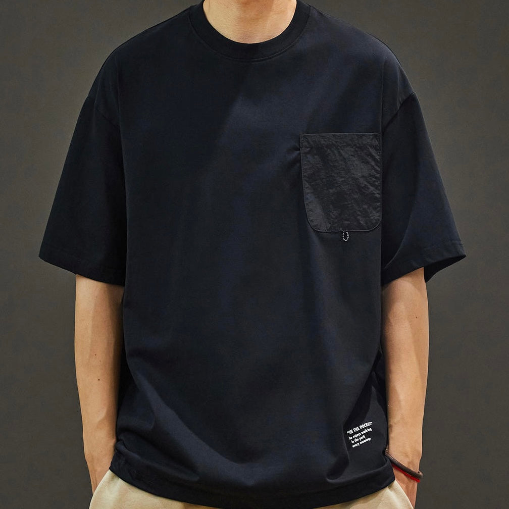 裾ドローコード パッチポケット付Tシャツ（3Colors）250611