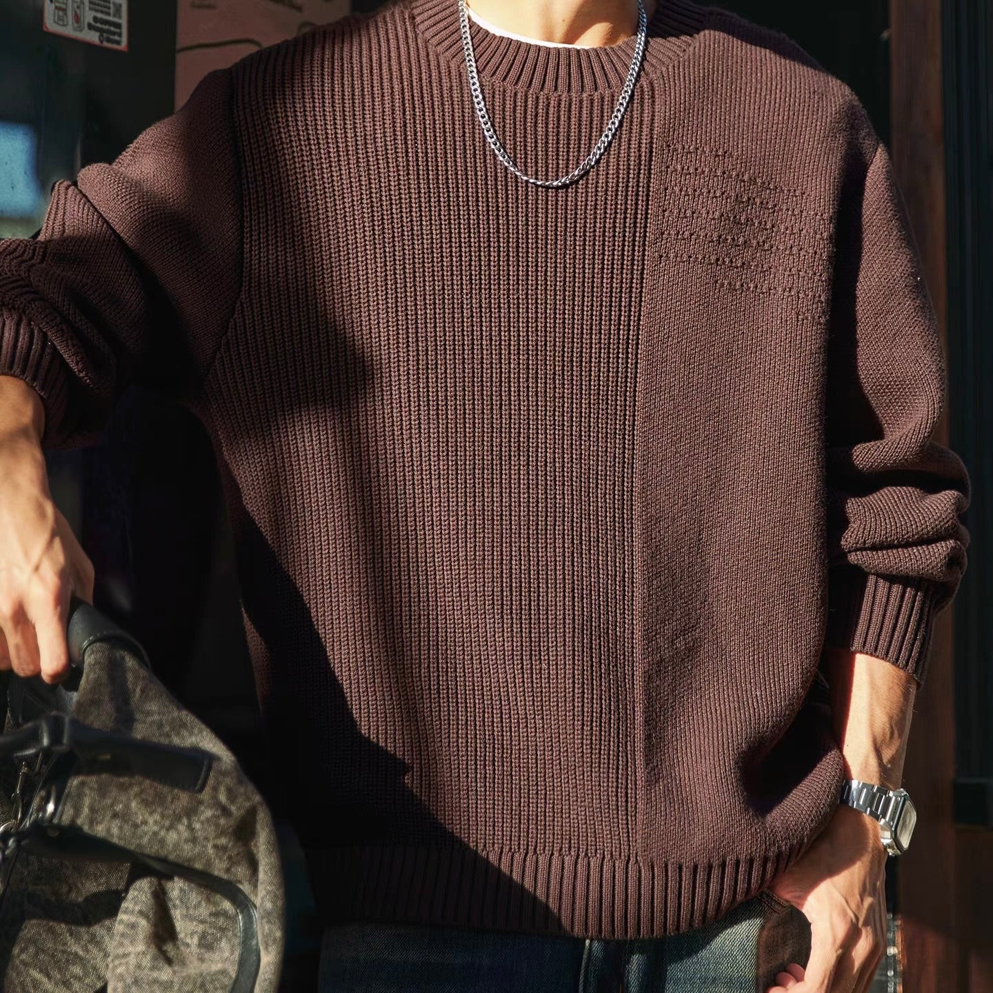 アシンメトリーテクスチャー セーター（2Colors）251025