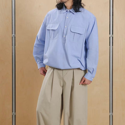 裾ドローコード ハーフボタン オーバーサイズシャツ（3Colors）260195