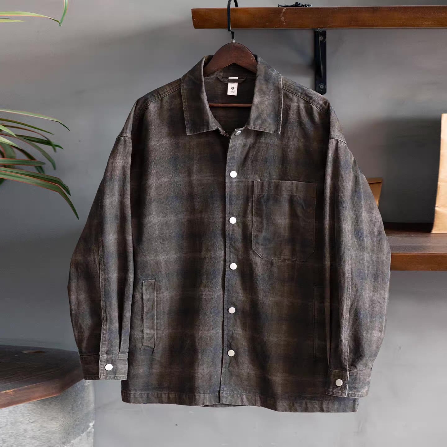 レトロ ウォッシュド チェックシャツ（2Colors）260075