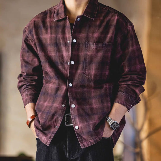 レトロ ウォッシュド チェックシャツ（2Colors）260075