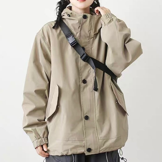 オーバーサイズ フード付ワークジャケット（2Colors）250684