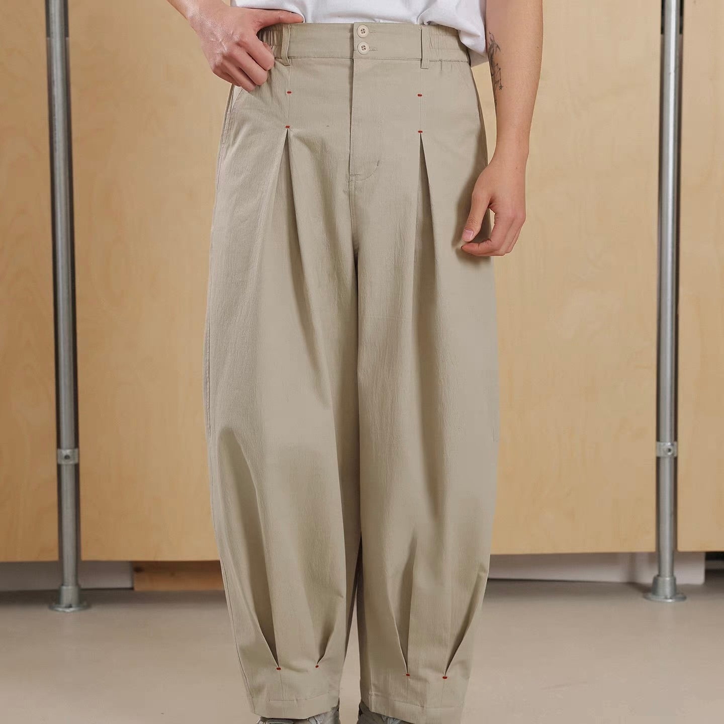 プリーツレッグ デザインパンツ（2Colors）260196