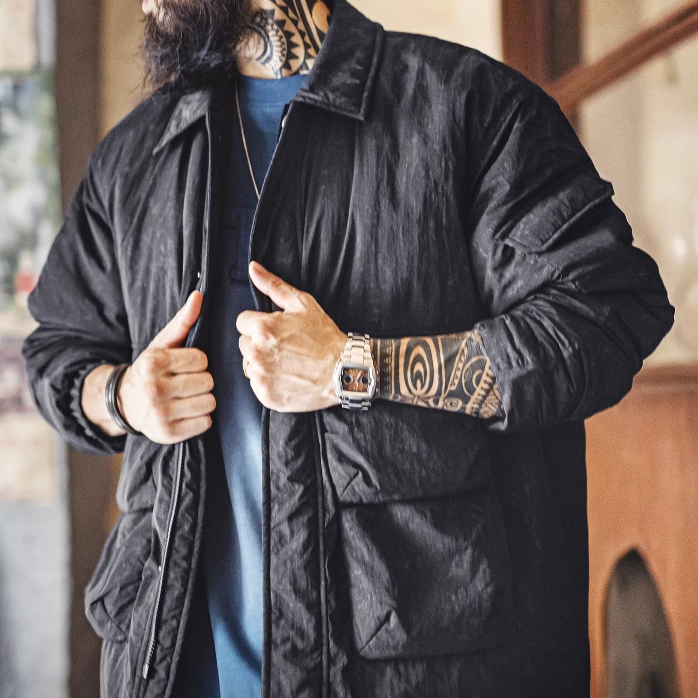 バティックテイスト 中綿入りジャケット（1Color）251014