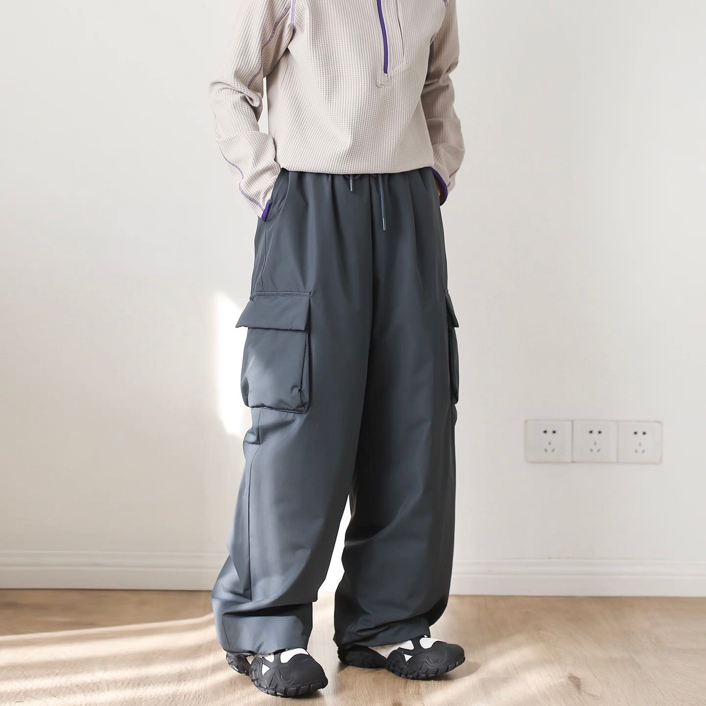 裾ドローコード付 ワイド ダウンパンツ（3Colors）251031