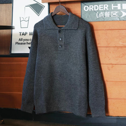 ヘビーウェイト ポロカラーセーター（3Colors）250908