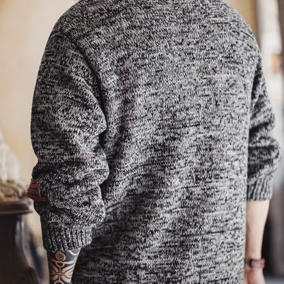 ショールカラー パッチワーク ニットプルオーバー（1Color）251080