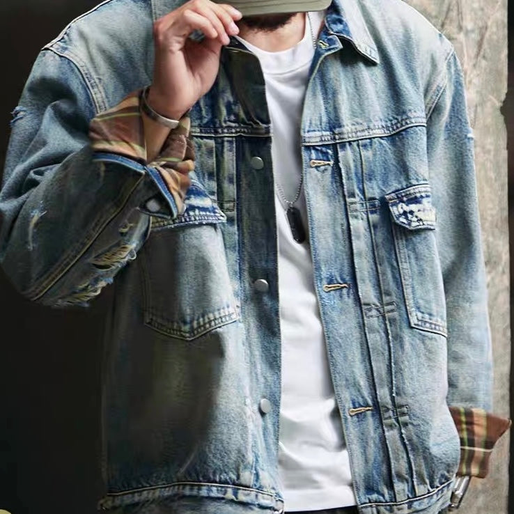 ハードウォッシュ ダメージ デニムジャケット（1Color）250864