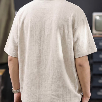 リネン混 ヘンリーネックTシャツ（7Colors）260474