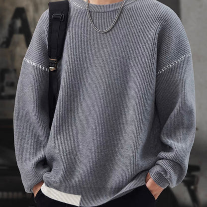 ポイントステッチ アシンメトリーデザイン セーター（3Colors）260039