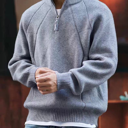 ハーフジップ ハイネック セーター（2Colors）250891