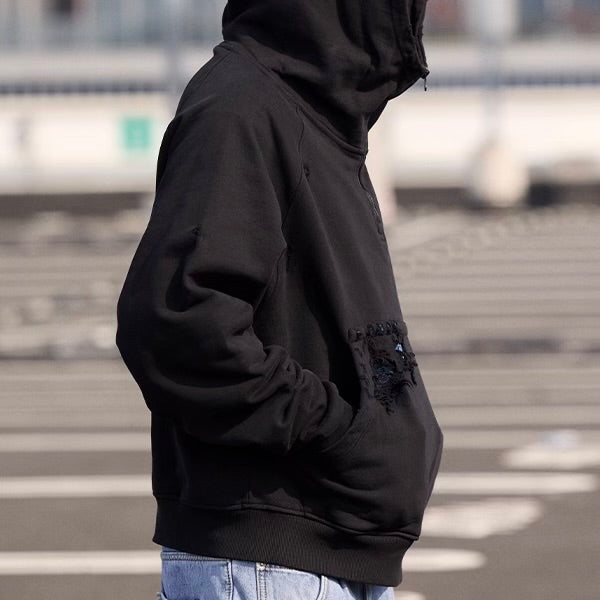 ダメージ ハーフジップ フーディー（1Color）250994