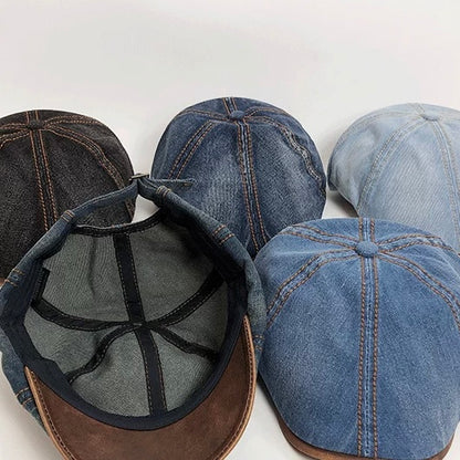 ウォッシュドデニム バックベルト ハンチング（5Colors）260095