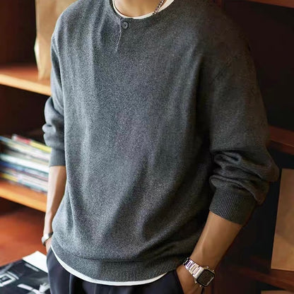 ヘンリーネック シンプル ニットプルオーバー（3Colors）250881