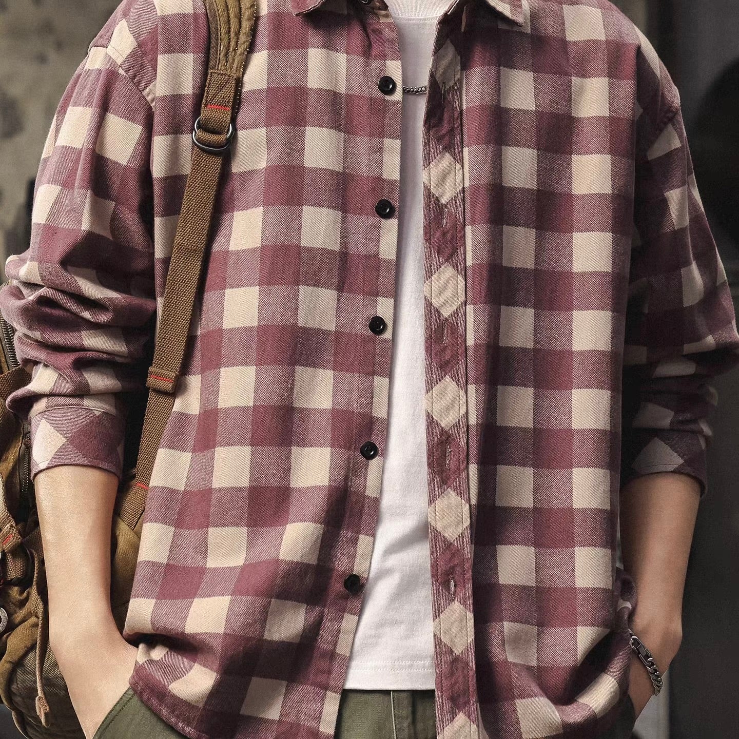 レトロ ギンガムチェック 長袖シャツ（1Color）260101