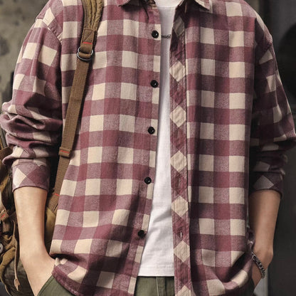 レトロ ギンガムチェック 長袖シャツ（1Color）260101