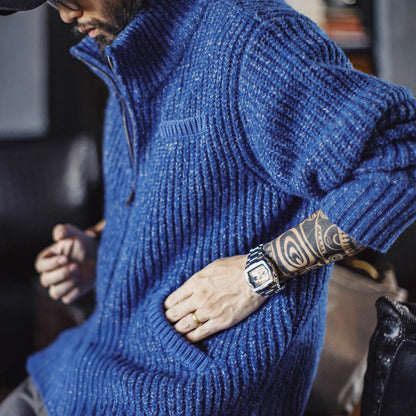 スタンドカラー ダブルジップ カーディガン（1Color）251006