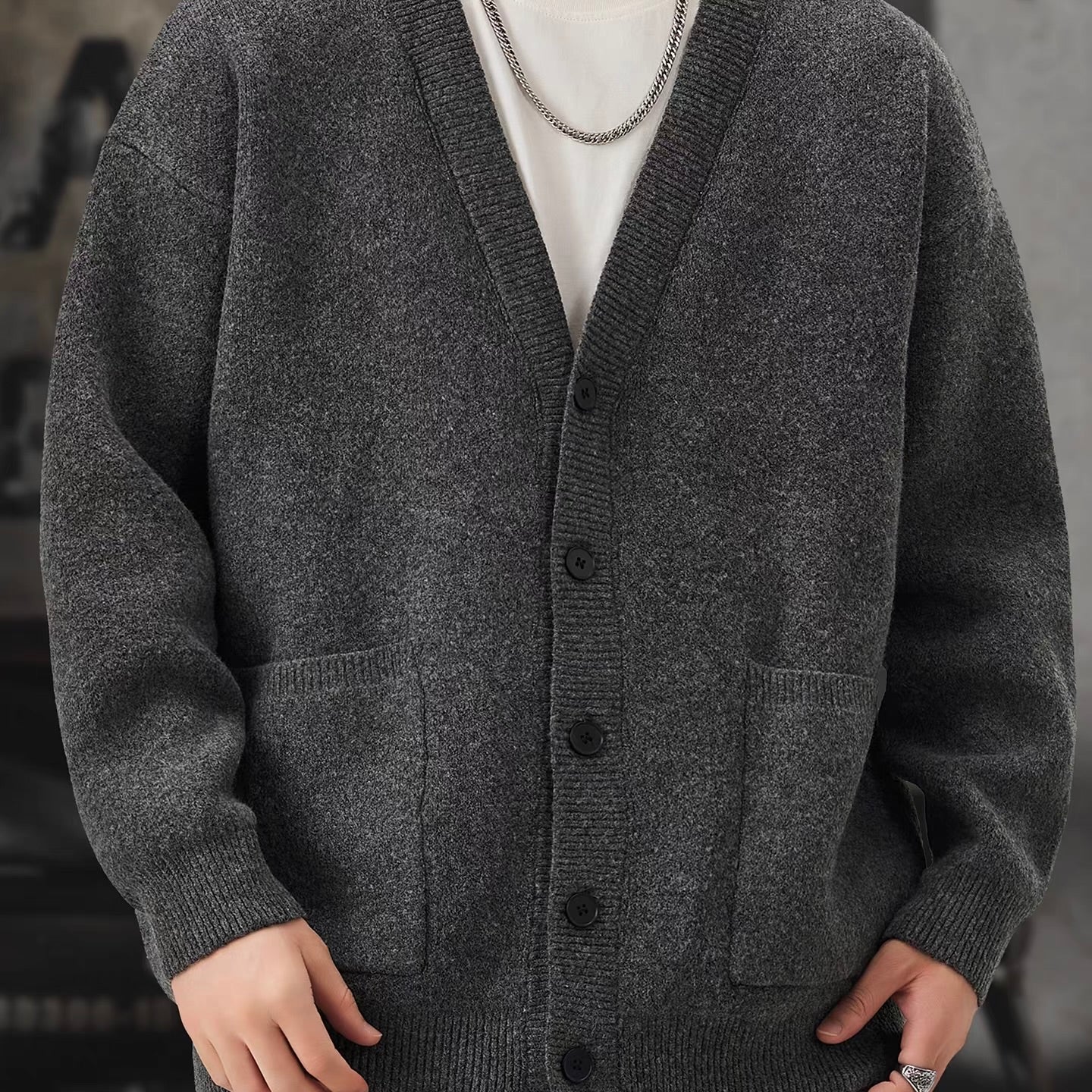 Vネック ポケット付カーディガン（3Colors）251070