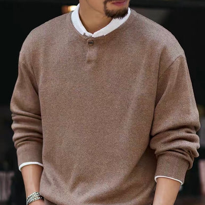 ヘンリーネック シンプル ニットプルオーバー（3Colors）250881