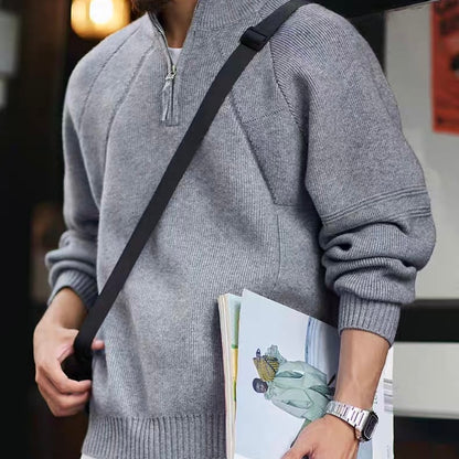 ハーフジップ ハイネック セーター（2Colors）250891