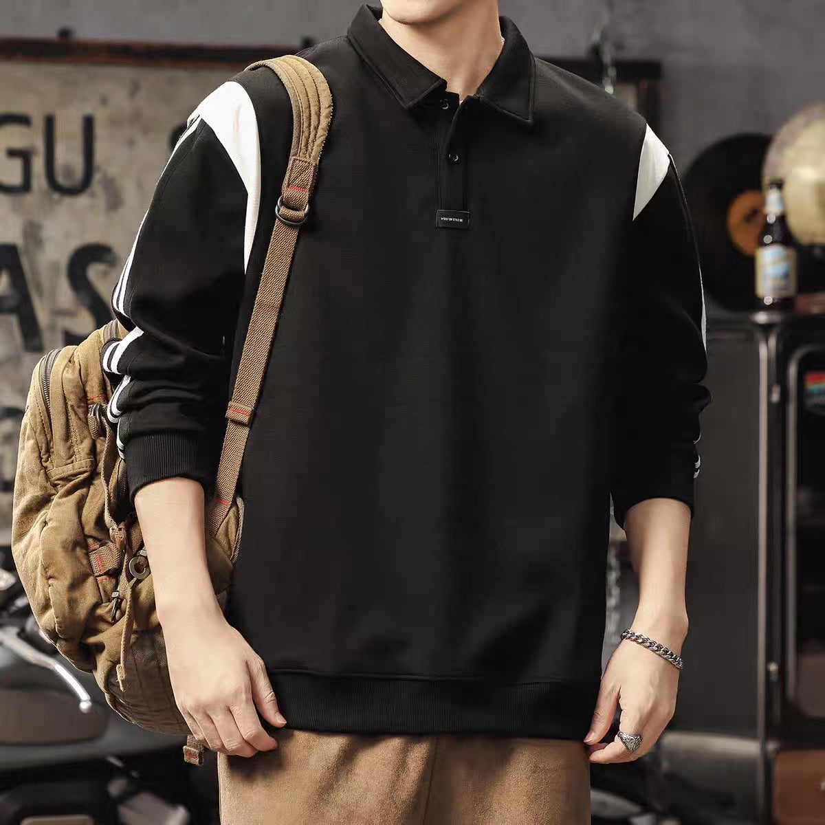 ラインデザイン 厚手 ポロシャツ（2Colors）250887