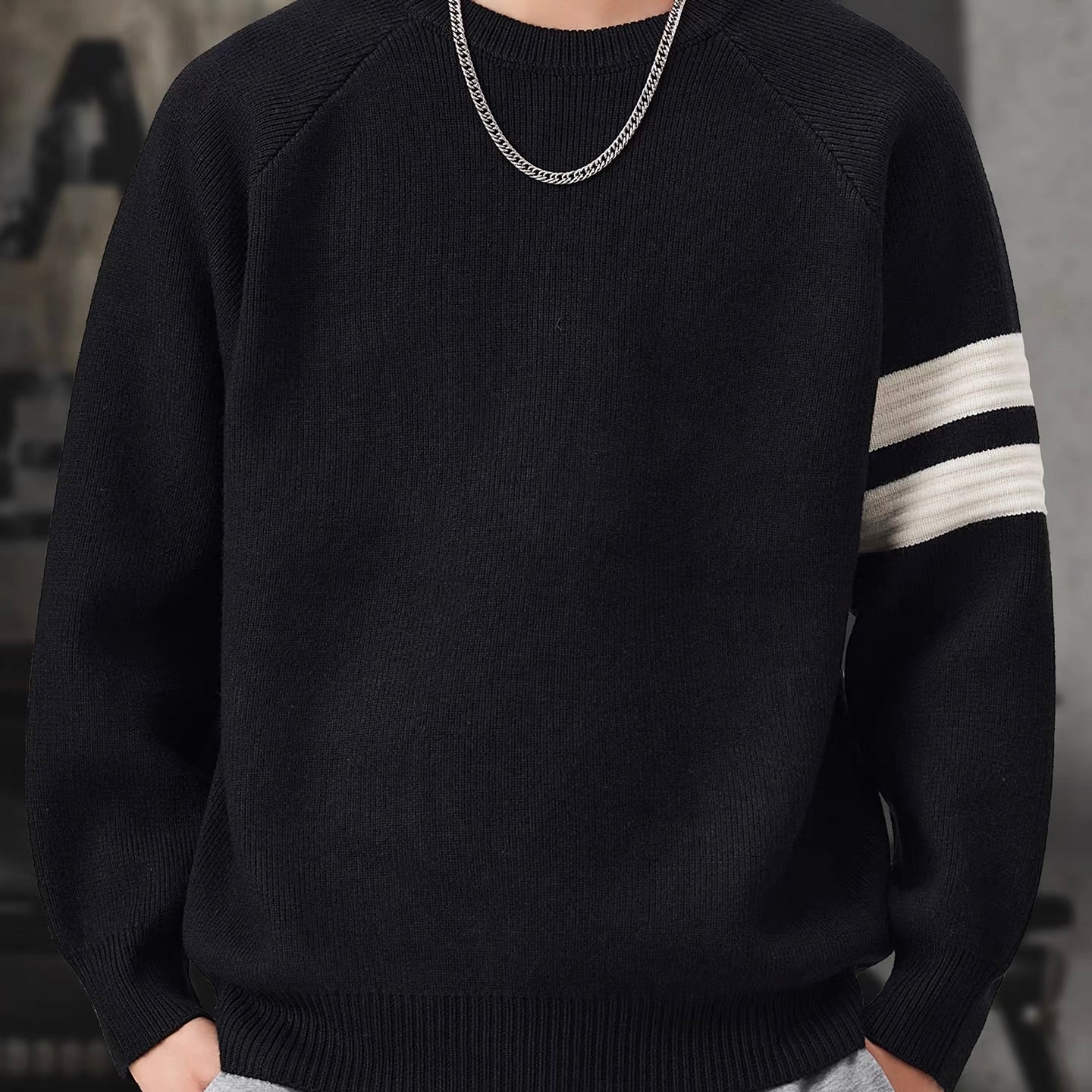 ラインデザイン ラグランスリーブ セーター（3Colors）251069