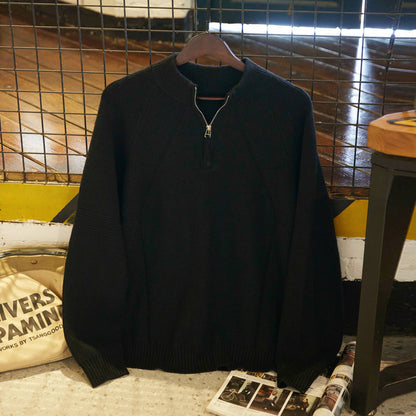 ハーフジップ ハイネック セーター（2Colors）250891