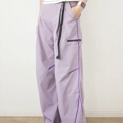 ロングベルト付 ステッチ ワイドパンツ（3Colors）260503