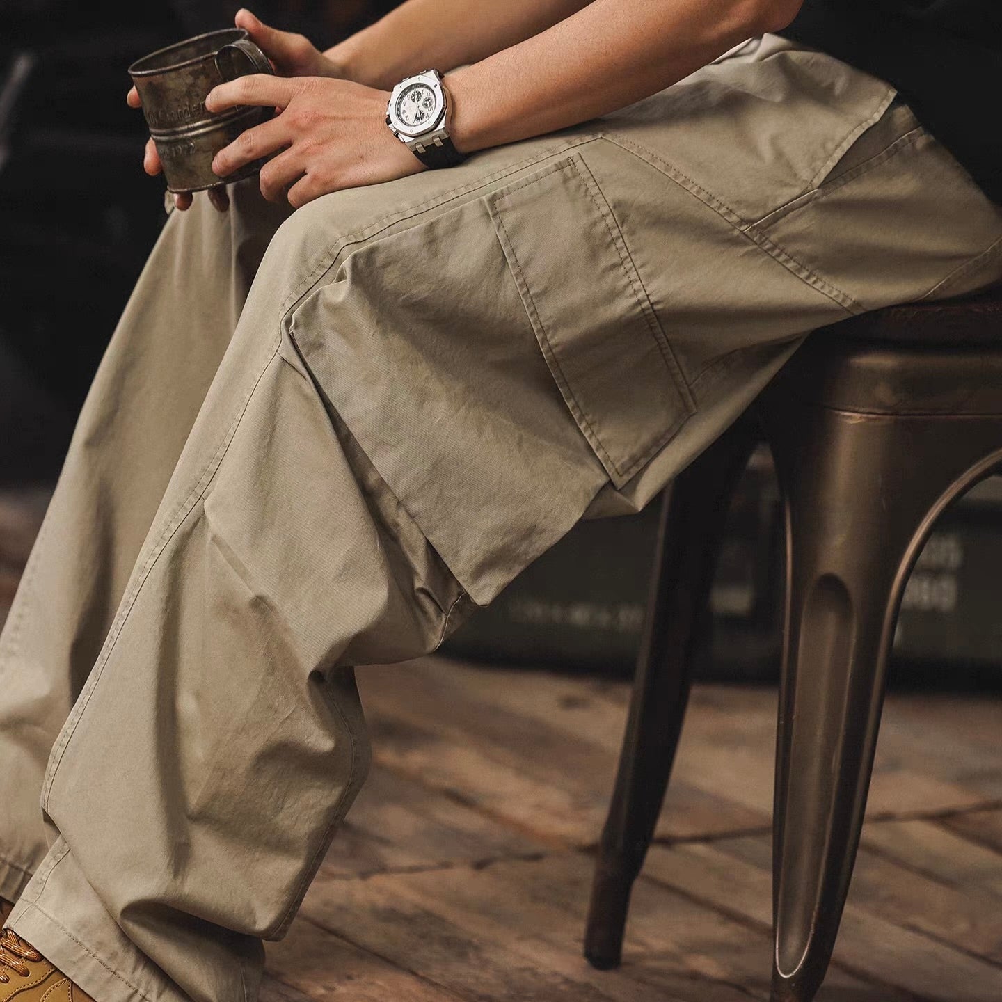 ワイドテーパード イージーカーゴパンツ（2Colors）260120