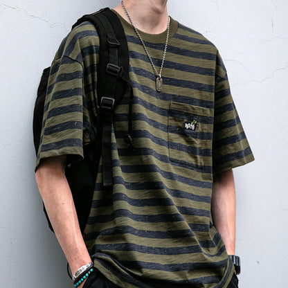 ボーダー ウォッシュドTシャツ（2Colors）250621