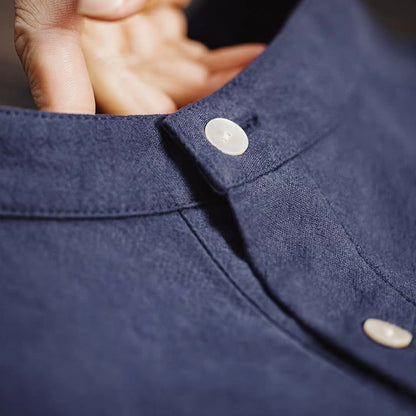 ハーフボタン スタンドカラー 長袖シャツ（1Color）260129