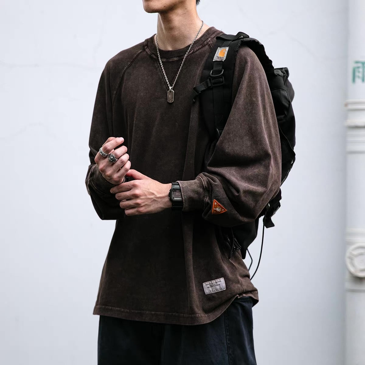ラグランスリーブ ウォッシュド 長袖Tシャツ（2Colors）250795