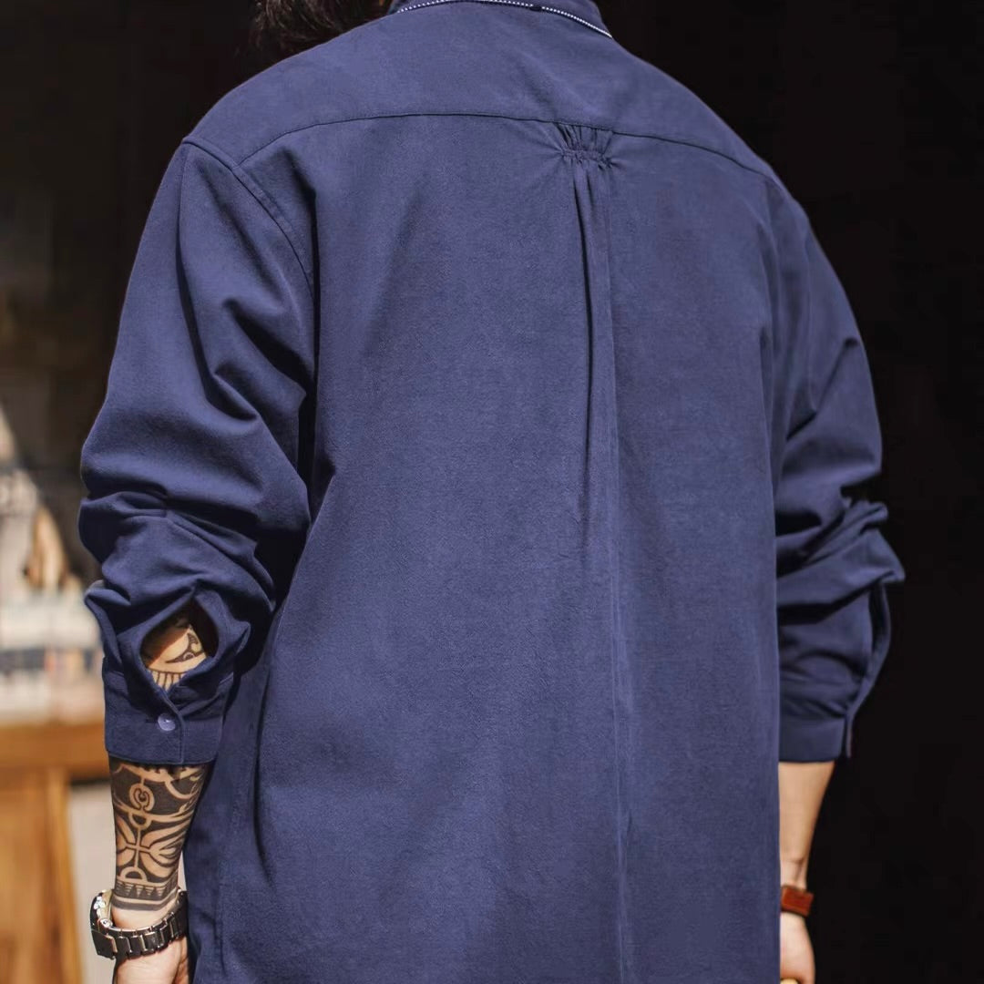 ハーフボタン スタンドカラー 長袖シャツ（1Color）260129