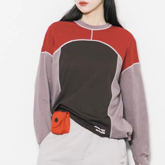 速乾 カラーブロック 長袖Tシャツ（3Colors）260223