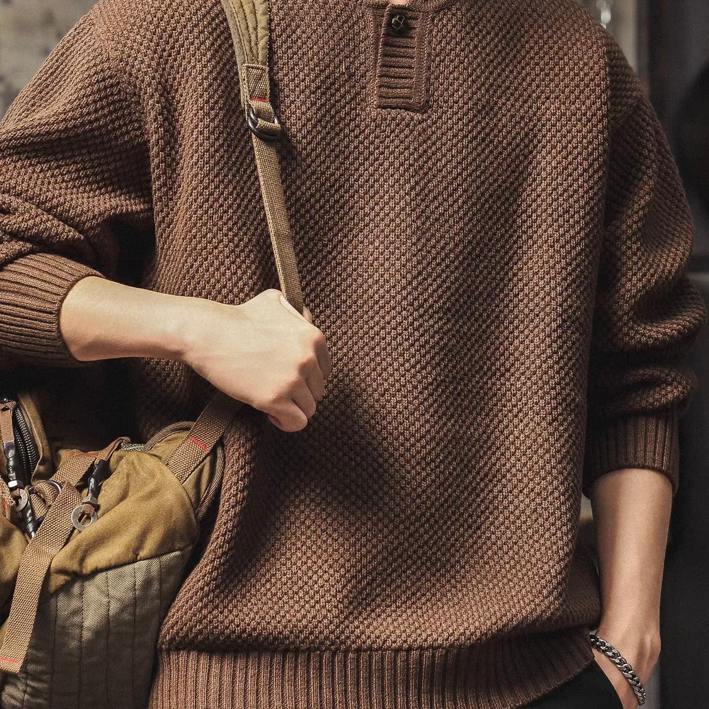 厚手 ヘンリーネック セーター（3Colors）251038